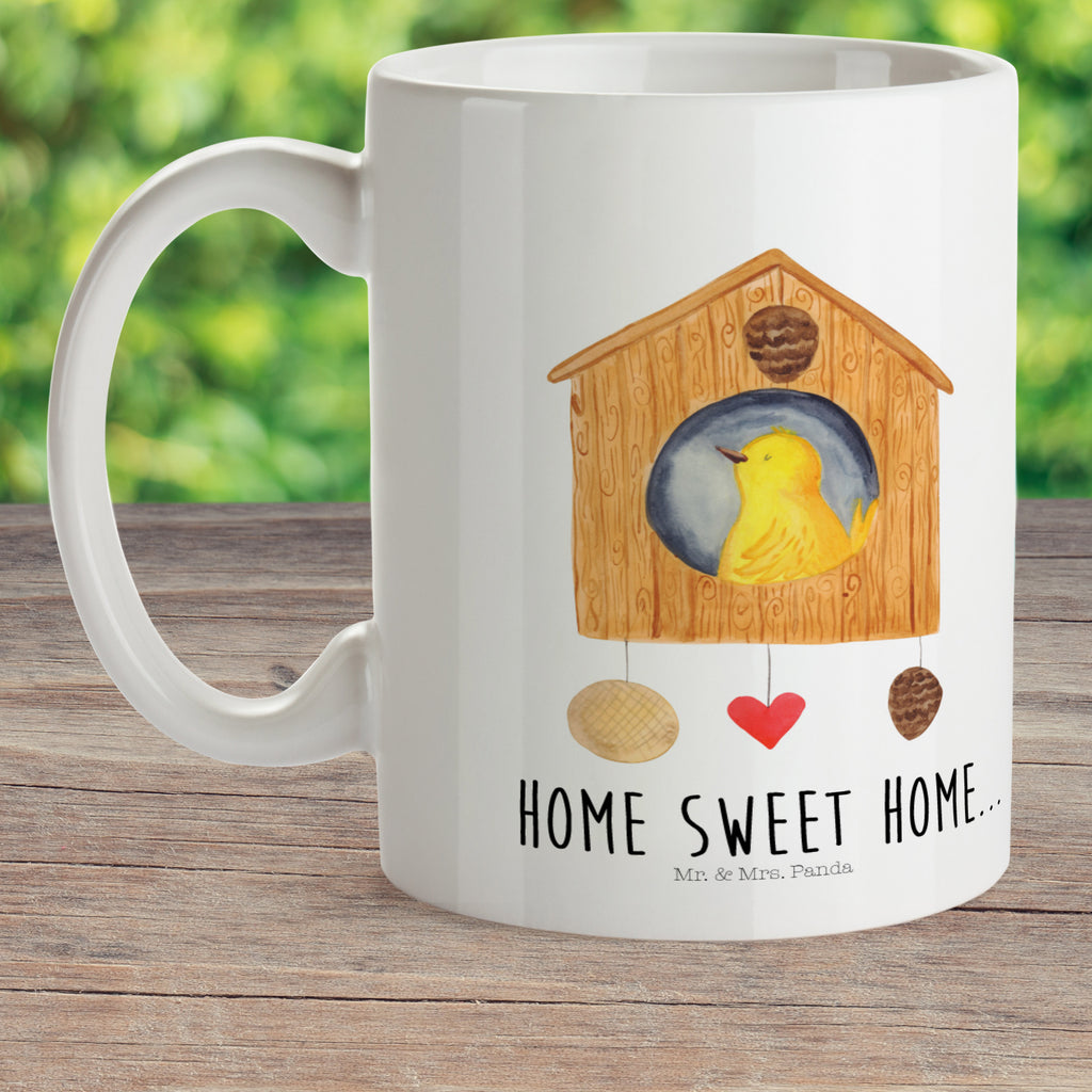 Kindertasse Vogelhaus sweet Home Kunststoff Tasse, Kindergarten, Tasse, Trinkbecher, Camping Becher, Kaffeetasse, Kunststoffbecher, Kindergartenbecher, Outdoorgeschirr, Kunststoffgeschirr, Reisebecher, Reisetasse, Kinderbecher, Tiermotive, Gute Laune, lustige Sprüche, Tiere, Vogelhaus, Vogel, Home sweet Home, Einzug, Umzug, Geschenk, Einzugsgeschenk, Hausbau, Haus