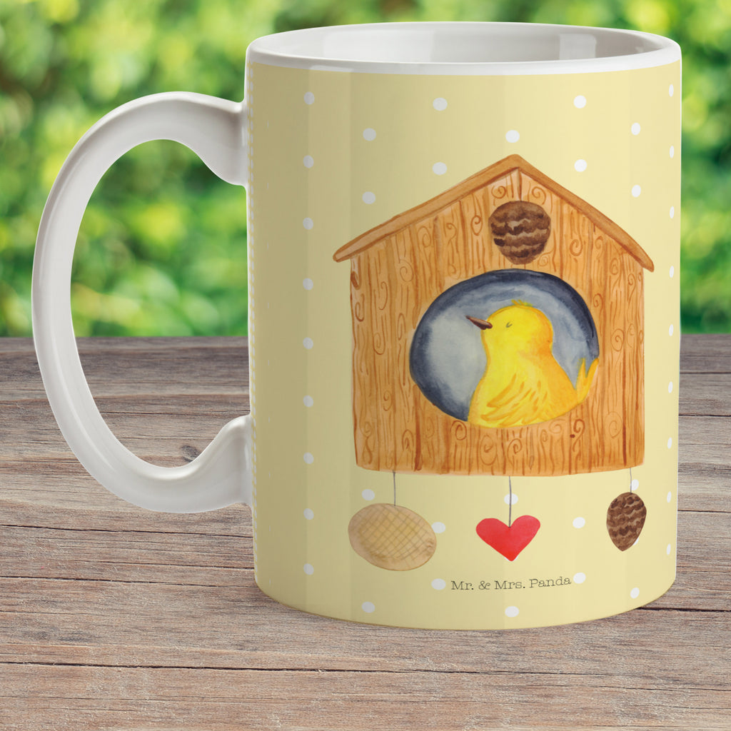 Kindertasse Vogelhaus sweet Home Kunststoff Tasse, Kindergarten, Tasse, Trinkbecher, Camping Becher, Kaffeetasse, Kunststoffbecher, Kindergartenbecher, Outdoorgeschirr, Kunststoffgeschirr, Reisebecher, Reisetasse, Kinderbecher, Tiermotive, Gute Laune, lustige Sprüche, Tiere, Vogelhaus, Vogel, Home sweet Home, Einzug, Umzug, Geschenk, Einzugsgeschenk, Hausbau, Haus