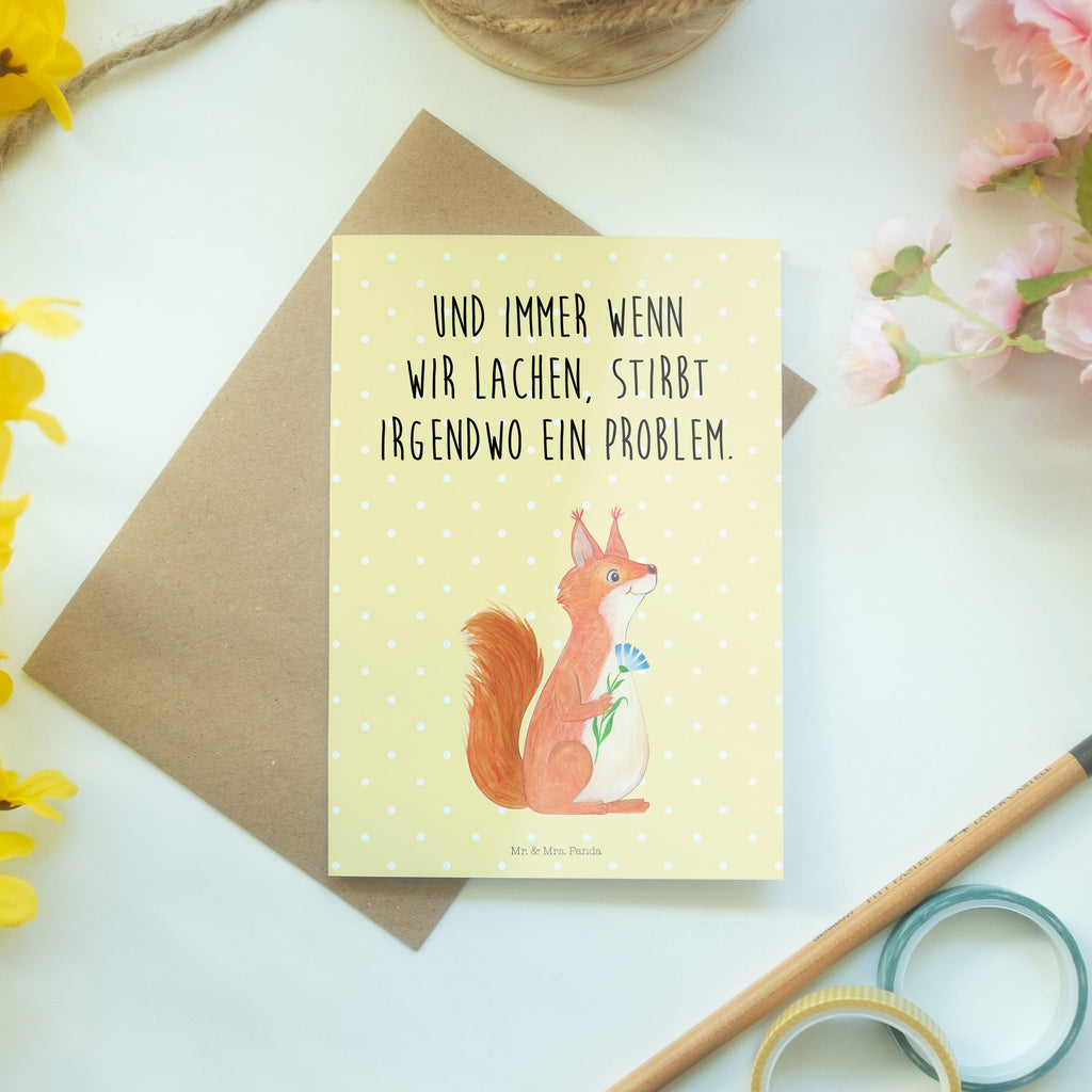Grußkarte Eichhörnchen Blume Klappkarte, Einladungskarte, Glückwunschkarte, Hochzeitskarte, Geburtstagskarte, Karte, Tiermotive, Gute Laune, lustige Sprüche, Tiere, Eichhörnchen, Eichhorn, Spruch positiv, Lachen, Spaß, Motivation Sprüche, Motivation Bilder, glücklich Spruch, Spruch Deko