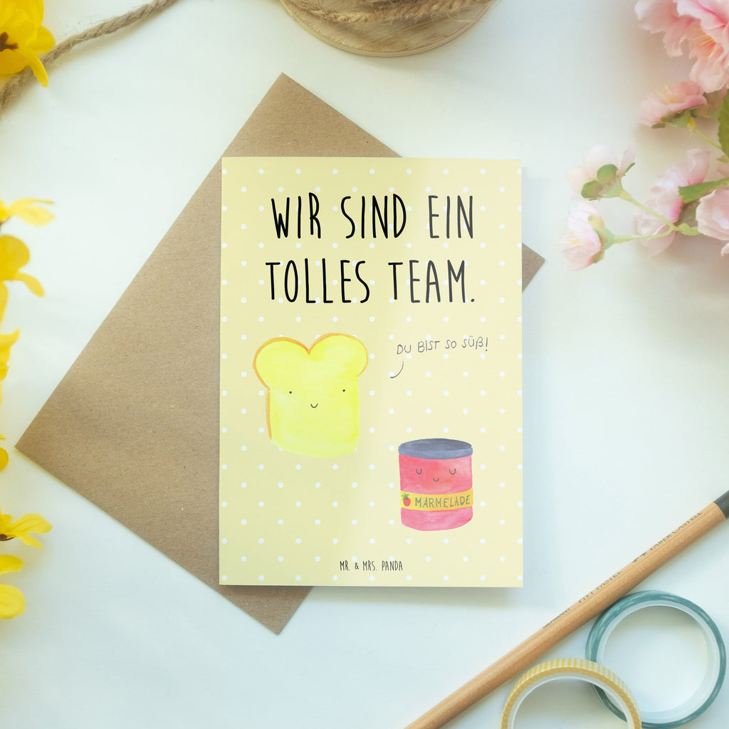 Grußkarte Toast & Marmelade Klappkarte, Einladungskarte, Glückwunschkarte, Hochzeitskarte, Geburtstagskarte, Karte, Tiermotive, Gute Laune, lustige Sprüche, Tiere, Toast, Marmelade, Dreamteam, süße Postkarte, süß, Küche Deko, Küche Spruch, Frühstück Einladung, Brot, Toastbrot