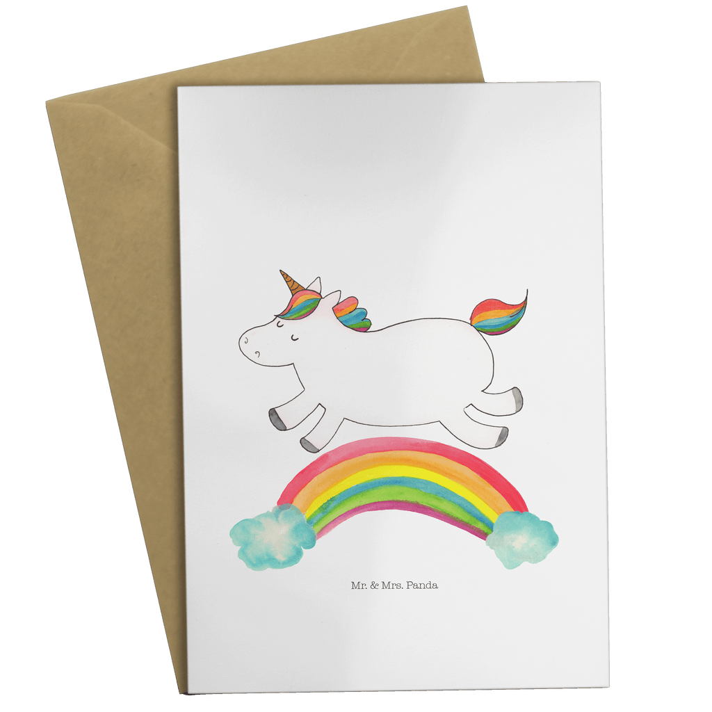 Grußkarte Einhorn Regenbogen Klappkarte, Einladungskarte, Glückwunschkarte, Hochzeitskarte, Geburtstagskarte, Karte, Einhorn, Einhörner, Einhorn Deko, Pegasus, Unicorn, Regenbogen, Glitzer, Einhornpower, Erwachsenwerden, Einhornautobahn