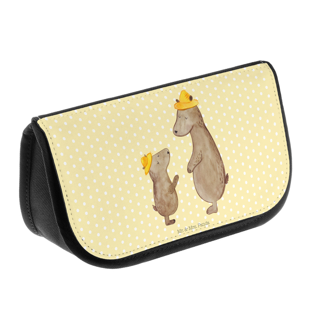 Kosmetiktasche Bären mit Hut Kosmetikbeutel, Kulturtasche, Kulturbeutel, Schminktasche, Make-Up Tasche, Familie, Vatertag, Muttertag, Bruder, Schwester, Mama, Papa, Oma, Opa, Bär, Bären, Vater, Papi, Paps, Dad, Daddy, Lieblingsmensch, Sohn, Söhne, Kind, Kinder, Vater-Sohn, Family, Vorbild