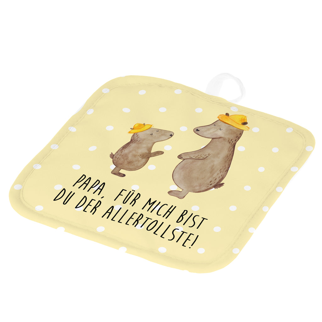 2er Set Topflappen  Bären mit Hut Topflappen, Topfuntersetzer, Ofenhandschuh, Topflappen Set, Topflappen lustig, Topflappen mit Spruch, Familie, Vatertag, Muttertag, Bruder, Schwester, Mama, Papa, Oma, Opa, Bär, Bären, Vater, Papi, Paps, Dad, Daddy, Lieblingsmensch, Sohn, Söhne, Kind, Kinder, Vater-Sohn, Family, Vorbild