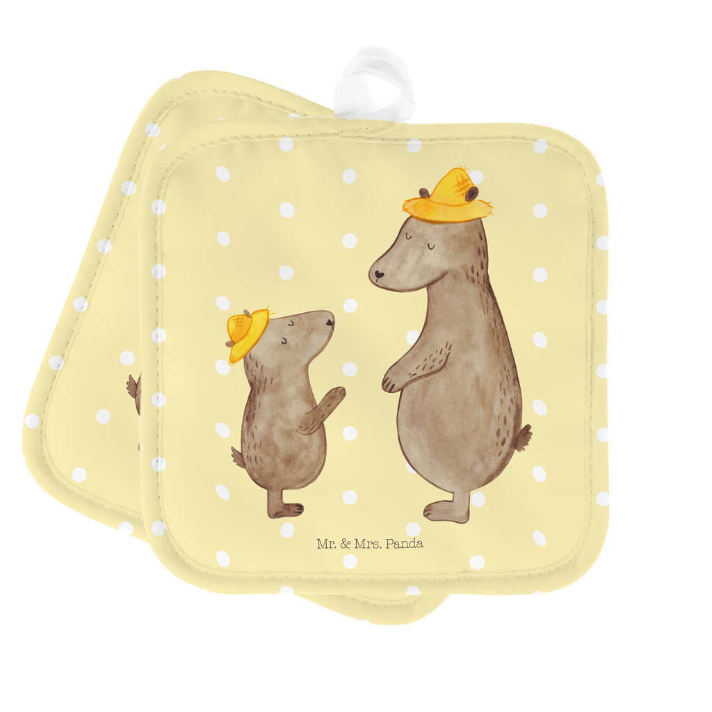 2er Set Topflappen  Bären mit Hut Topflappen, Topfuntersetzer, Ofenhandschuh, Topflappen Set, Topflappen lustig, Topflappen mit Spruch, Familie, Vatertag, Muttertag, Bruder, Schwester, Mama, Papa, Oma, Opa, Bär, Bären, Vater, Papi, Paps, Dad, Daddy, Lieblingsmensch, Sohn, Söhne, Kind, Kinder, Vater-Sohn, Family, Vorbild