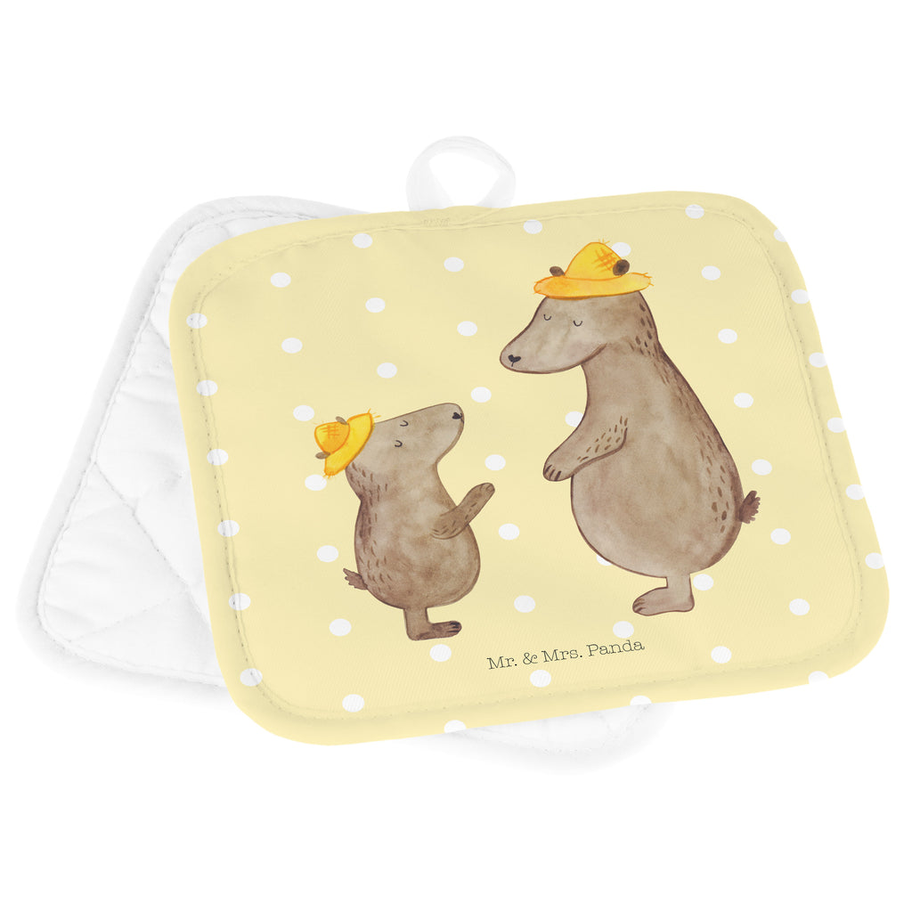 2er Set Topflappen  Bären mit Hut Topflappen, Topfuntersetzer, Ofenhandschuh, Topflappen Set, Topflappen lustig, Topflappen mit Spruch, Familie, Vatertag, Muttertag, Bruder, Schwester, Mama, Papa, Oma, Opa, Bär, Bären, Vater, Papi, Paps, Dad, Daddy, Lieblingsmensch, Sohn, Söhne, Kind, Kinder, Vater-Sohn, Family, Vorbild