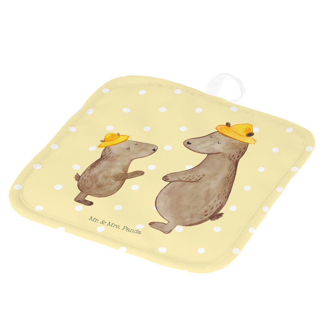 2er Set Topflappen  Bären mit Hut Topflappen, Topfuntersetzer, Ofenhandschuh, Topflappen Set, Topflappen lustig, Topflappen mit Spruch, Familie, Vatertag, Muttertag, Bruder, Schwester, Mama, Papa, Oma, Opa, Bär, Bären, Vater, Papi, Paps, Dad, Daddy, Lieblingsmensch, Sohn, Söhne, Kind, Kinder, Vater-Sohn, Family, Vorbild