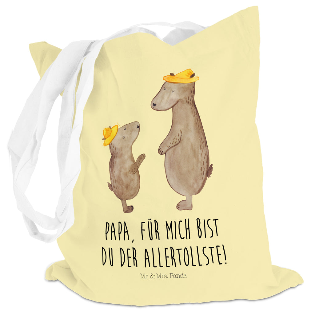 Tragetasche Bären mit Hut Beuteltasche, Beutel, Einkaufstasche, Jutebeutel, Stoffbeutel, Familie, Vatertag, Muttertag, Bruder, Schwester, Mama, Papa, Oma, Opa, Bär, Bären, Vater, Papi, Paps, Dad, Daddy, Lieblingsmensch, Sohn, Söhne, Kind, Kinder, Vater-Sohn, Family, Vorbild