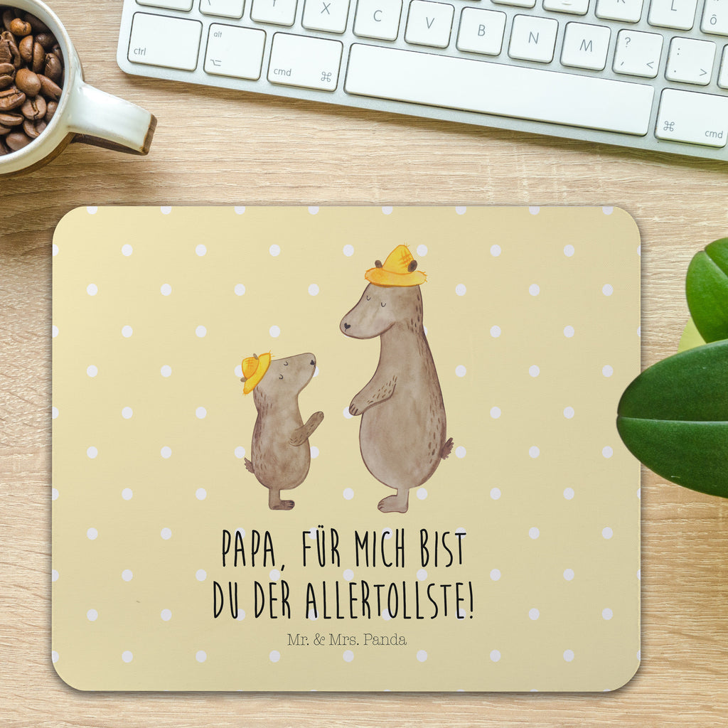 Mauspad Bären mit Hut Mousepad, Computer zubehör, Büroausstattung, PC Zubehör, Arbeitszimmer, Mauspad, Einzigartiges Mauspad, Designer Mauspad, Familie, Vatertag, Muttertag, Bruder, Schwester, Mama, Papa, Oma, Opa, Bär, Bären, Vater, Papi, Paps, Dad, Daddy, Lieblingsmensch, Sohn, Söhne, Kind, Kinder, Vater-Sohn, Family, Vorbild