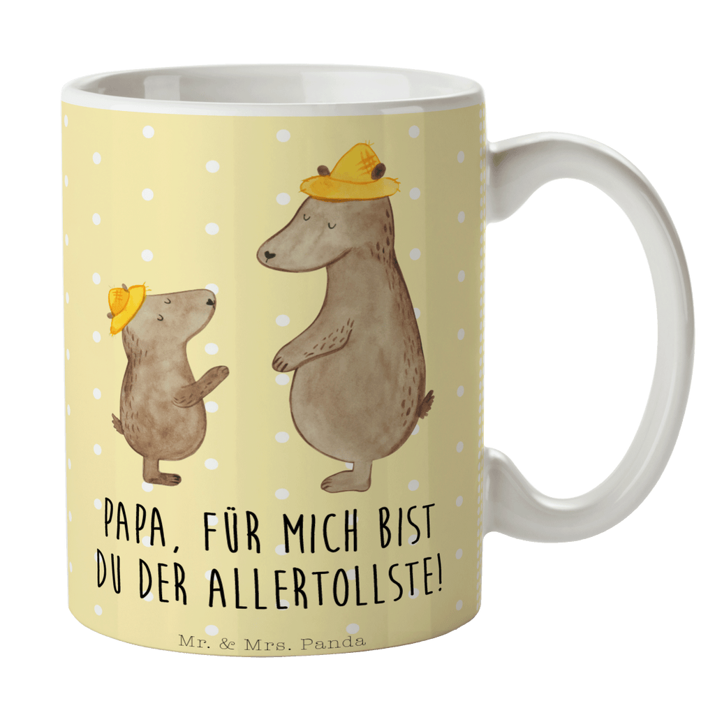 Tasse Bären mit Hut Bär, Bären, Vater, Papa, Vatertag, Papi, Paps, Dad, Daddy, Lieblingsmensch, Sohn, Söhne, Kind, Kinder, Vater-Sohn, Familie, Family, Vorbild Becher, Kaffeetasse, Kaffeebecher, Tee, Frühstück, Büro  Familie, Vatertag, Muttertag, Bruder, Schwester, Mama, Papa, Oma, Opa