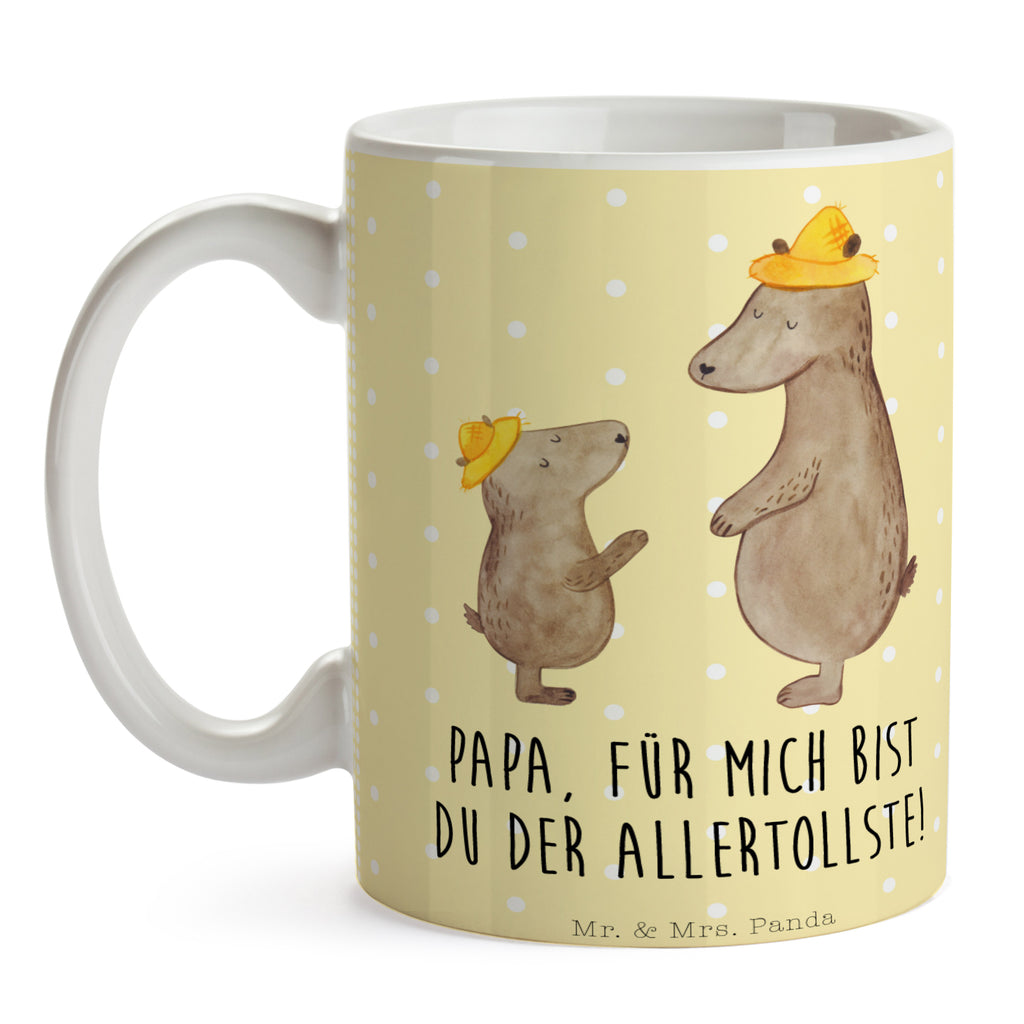 Tasse Bären mit Hut Bär, Bären, Vater, Papa, Vatertag, Papi, Paps, Dad, Daddy, Lieblingsmensch, Sohn, Söhne, Kind, Kinder, Vater-Sohn, Familie, Family, Vorbild Becher, Kaffeetasse, Kaffeebecher, Tee, Frühstück, Büro  Familie, Vatertag, Muttertag, Bruder, Schwester, Mama, Papa, Oma, Opa