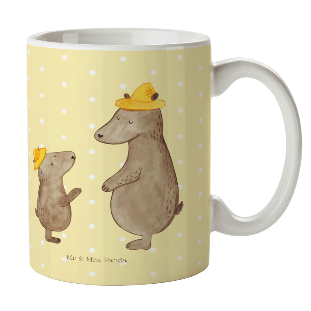 Tasse Bären mit Hut Bär, Bären, Vater, Papa, Vatertag, Papi, Paps, Dad, Daddy, Lieblingsmensch, Sohn, Söhne, Kind, Kinder, Vater-Sohn, Familie, Family, Vorbild Becher, Kaffeetasse, Kaffeebecher, Tee, Frühstück, Büro  Familie, Vatertag, Muttertag, Bruder, Schwester, Mama, Papa, Oma, Opa