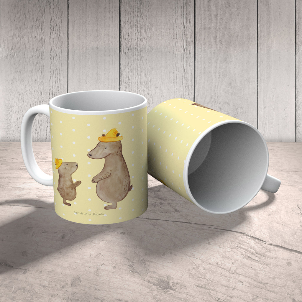 Tasse Bären mit Hut Bär, Bären, Vater, Papa, Vatertag, Papi, Paps, Dad, Daddy, Lieblingsmensch, Sohn, Söhne, Kind, Kinder, Vater-Sohn, Familie, Family, Vorbild Becher, Kaffeetasse, Kaffeebecher, Tee, Frühstück, Büro  Familie, Vatertag, Muttertag, Bruder, Schwester, Mama, Papa, Oma, Opa