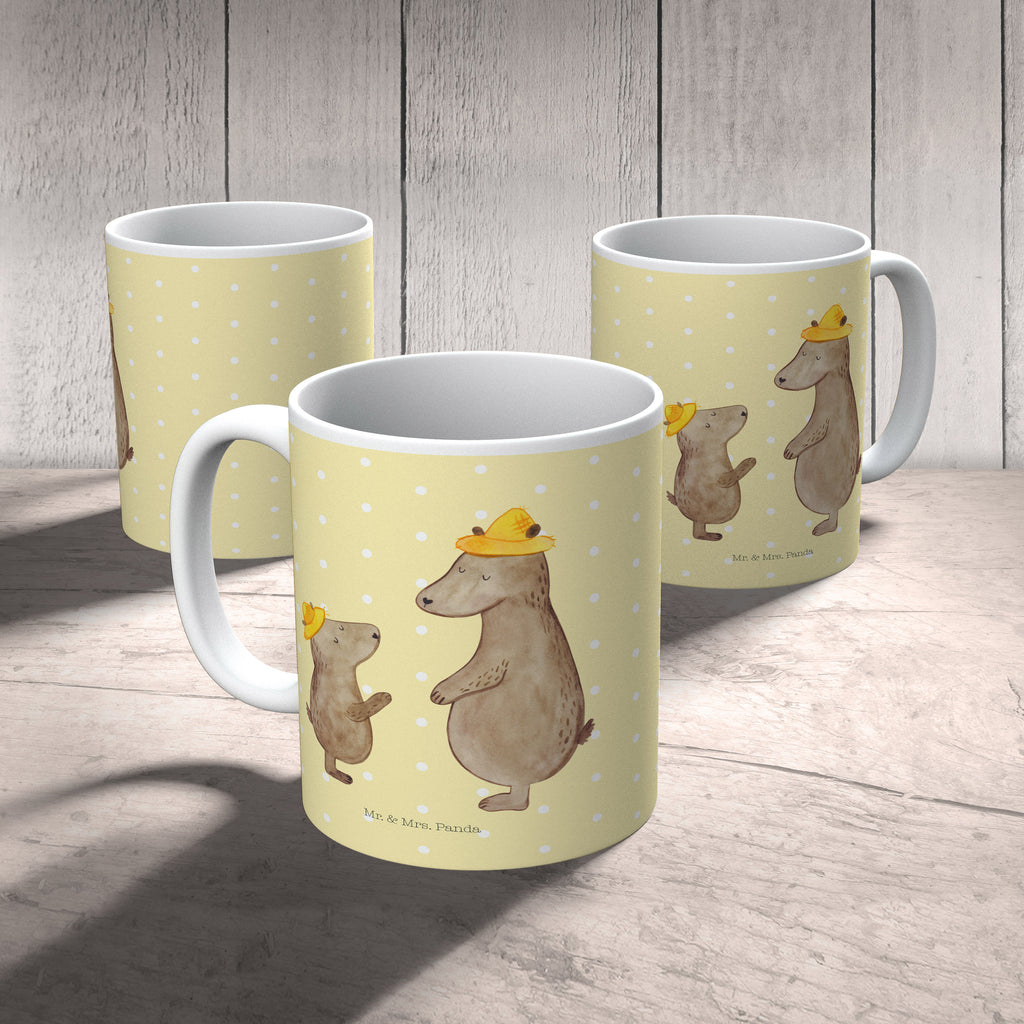 Tasse Bären mit Hut Bär, Bären, Vater, Papa, Vatertag, Papi, Paps, Dad, Daddy, Lieblingsmensch, Sohn, Söhne, Kind, Kinder, Vater-Sohn, Familie, Family, Vorbild Becher, Kaffeetasse, Kaffeebecher, Tee, Frühstück, Büro  Familie, Vatertag, Muttertag, Bruder, Schwester, Mama, Papa, Oma, Opa