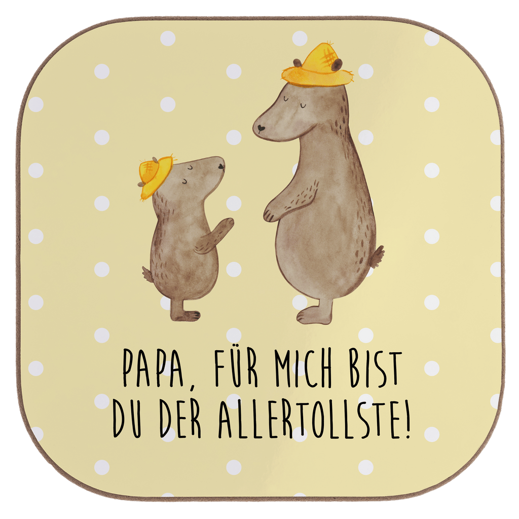 Quadratische Untersetzer Bären mit Hut Bierdeckel, Glasuntersetzer, Untersetzer Gläser, Getränkeuntersetzer, Familie, Vatertag, Muttertag, Bruder, Schwester, Mama, Papa, Oma, Opa, Bär, Bären, Vater, Papi, Paps, Dad, Daddy, Lieblingsmensch, Sohn, Söhne, Kind, Kinder, Vater-Sohn, Family, Vorbild