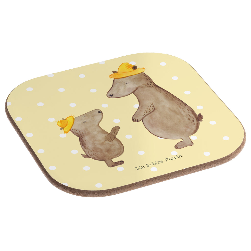Quadratische Untersetzer Bären mit Hut Bierdeckel, Glasuntersetzer, Untersetzer Gläser, Getränkeuntersetzer, Familie, Vatertag, Muttertag, Bruder, Schwester, Mama, Papa, Oma, Opa, Bär, Bären, Vater, Papi, Paps, Dad, Daddy, Lieblingsmensch, Sohn, Söhne, Kind, Kinder, Vater-Sohn, Family, Vorbild