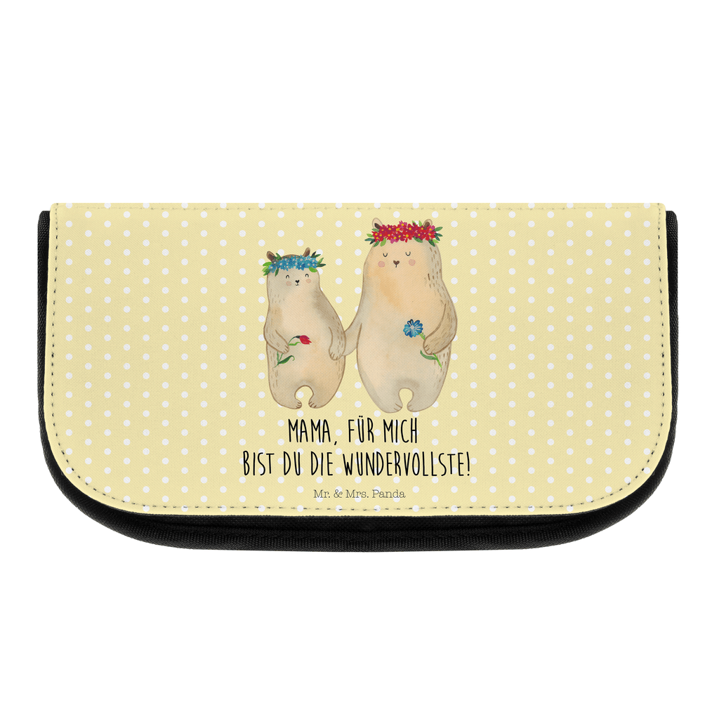 Kosmetiktasche Bären mit Blumenkranz Kosmetikbeutel, Kulturtasche, Kulturbeutel, Schminktasche, Make-Up Tasche, Familie, Vatertag, Muttertag, Bruder, Schwester, Mama, Papa, Oma, Opa, Bär, Bären, Mutter, Mutti, Mami, Lieblingsmensch, Lieblingsmama, beste Mutter, weltbeste Mama, Geschenk Mama. Muttertag, Tochter, Kind, Kinder, Töchter, Family, Vorbild