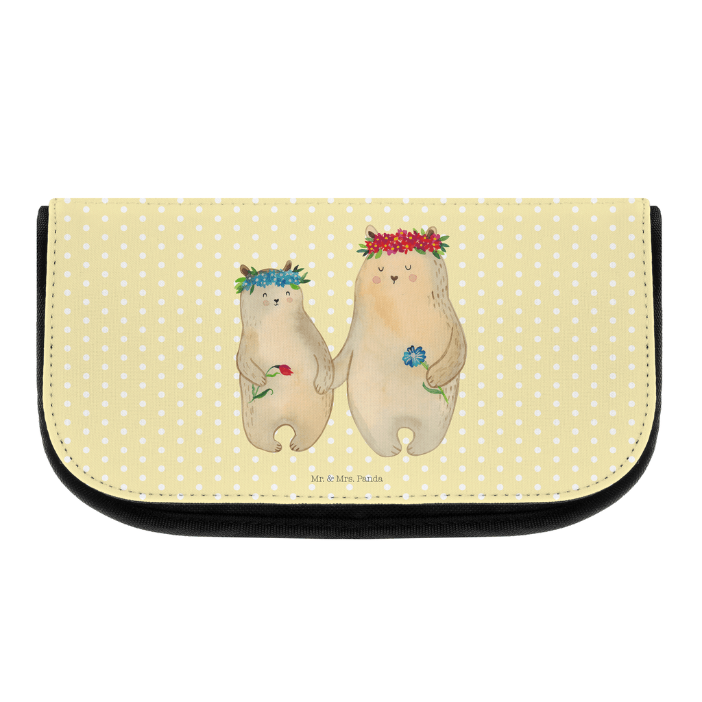 Kosmetiktasche Bären mit Blumenkranz Kosmetikbeutel, Kulturtasche, Kulturbeutel, Schminktasche, Make-Up Tasche, Familie, Vatertag, Muttertag, Bruder, Schwester, Mama, Papa, Oma, Opa, Bär, Bären, Mutter, Mutti, Mami, Lieblingsmensch, Lieblingsmama, beste Mutter, weltbeste Mama, Geschenk Mama. Muttertag, Tochter, Kind, Kinder, Töchter, Family, Vorbild