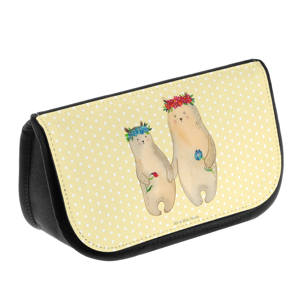 Kosmetiktasche Bären mit Blumenkranz Kosmetikbeutel, Kulturtasche, Kulturbeutel, Schminktasche, Make-Up Tasche, Familie, Vatertag, Muttertag, Bruder, Schwester, Mama, Papa, Oma, Opa, Bär, Bären, Mutter, Mutti, Mami, Lieblingsmensch, Lieblingsmama, beste Mutter, weltbeste Mama, Geschenk Mama. Muttertag, Tochter, Kind, Kinder, Töchter, Family, Vorbild