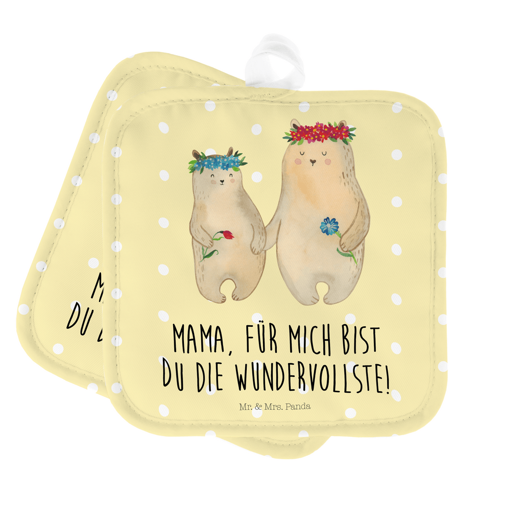 2er Set Topflappen  Bären mit Blumenkranz Topflappen, Topfuntersetzer, Ofenhandschuh, Topflappen Set, Topflappen lustig, Topflappen mit Spruch, Familie, Vatertag, Muttertag, Bruder, Schwester, Mama, Papa, Oma, Opa, Bär, Bären, Mutter, Mutti, Mami, Lieblingsmensch, Lieblingsmama, beste Mutter, weltbeste Mama, Geschenk Mama. Muttertag, Tochter, Kind, Kinder, Töchter, Family, Vorbild