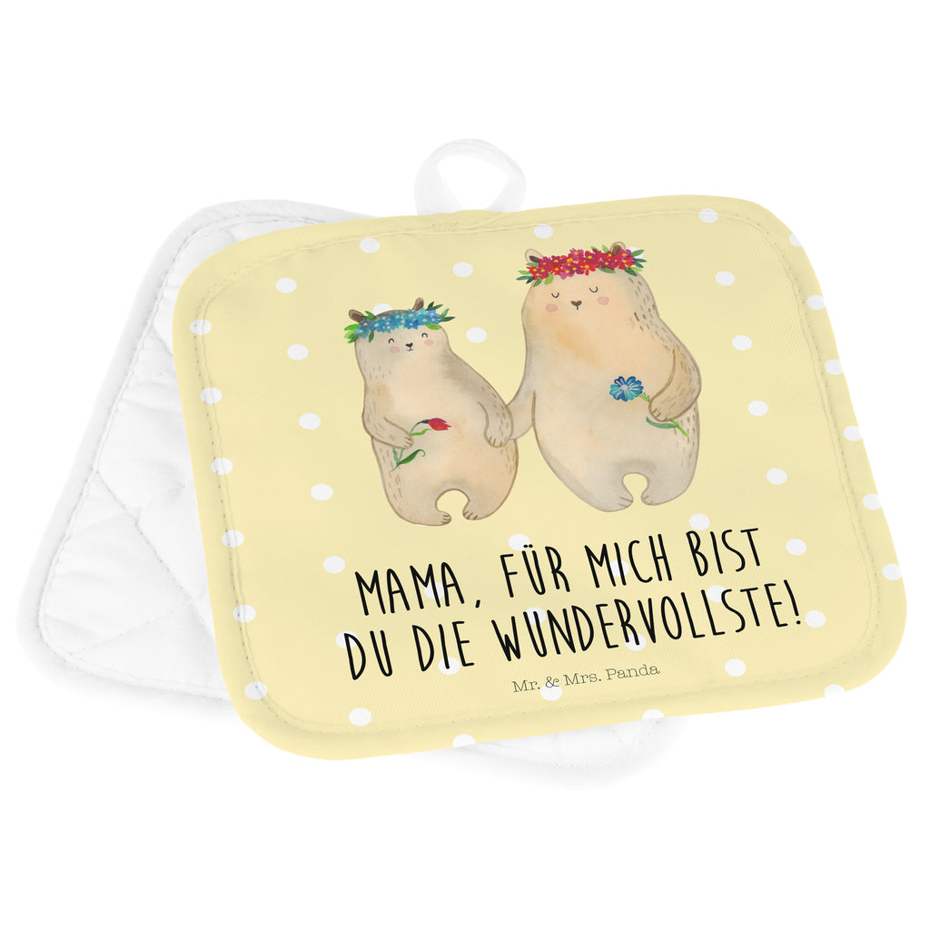2er Set Topflappen  Bären mit Blumenkranz Topflappen, Topfuntersetzer, Ofenhandschuh, Topflappen Set, Topflappen lustig, Topflappen mit Spruch, Familie, Vatertag, Muttertag, Bruder, Schwester, Mama, Papa, Oma, Opa, Bär, Bären, Mutter, Mutti, Mami, Lieblingsmensch, Lieblingsmama, beste Mutter, weltbeste Mama, Geschenk Mama. Muttertag, Tochter, Kind, Kinder, Töchter, Family, Vorbild