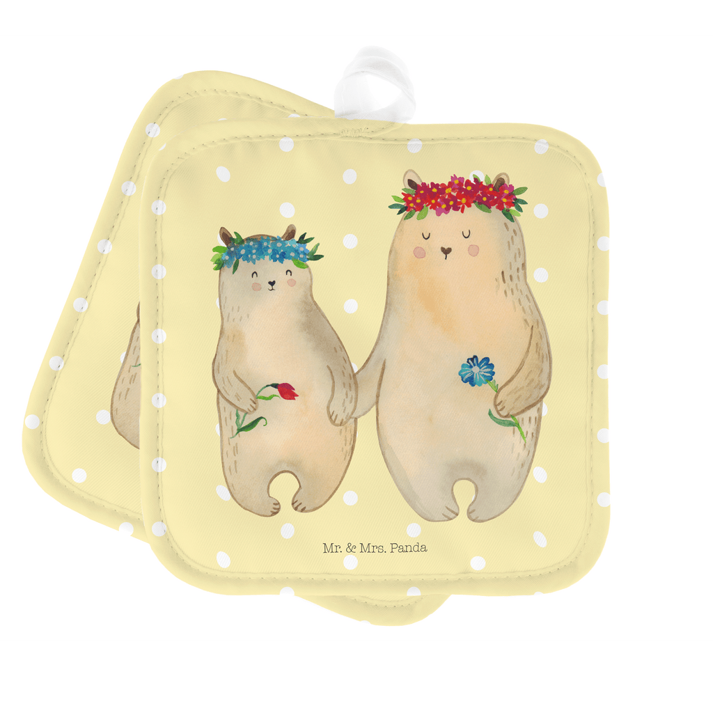 2er Set Topflappen  Bären mit Blumenkranz Topflappen, Topfuntersetzer, Ofenhandschuh, Topflappen Set, Topflappen lustig, Topflappen mit Spruch, Familie, Vatertag, Muttertag, Bruder, Schwester, Mama, Papa, Oma, Opa, Bär, Bären, Mutter, Mutti, Mami, Lieblingsmensch, Lieblingsmama, beste Mutter, weltbeste Mama, Geschenk Mama. Muttertag, Tochter, Kind, Kinder, Töchter, Family, Vorbild