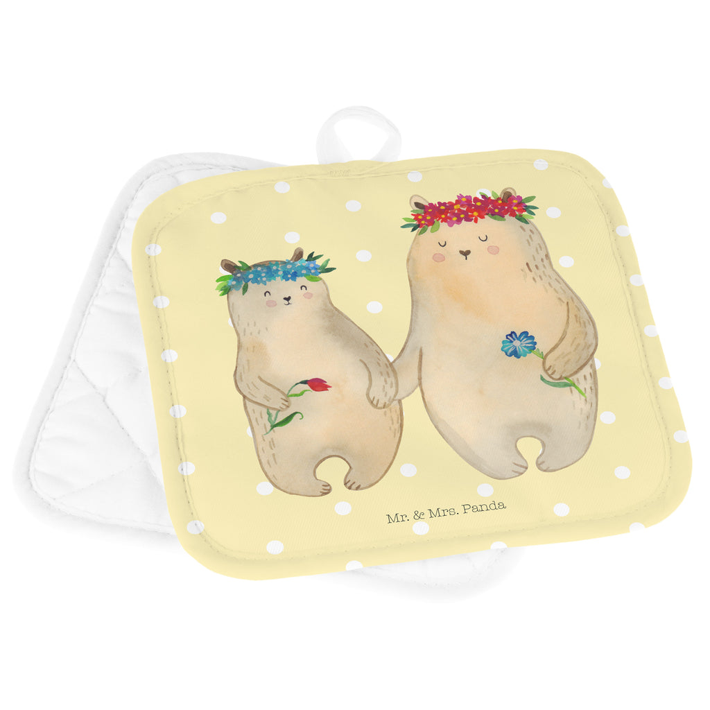 2er Set Topflappen  Bären mit Blumenkranz Topflappen, Topfuntersetzer, Ofenhandschuh, Topflappen Set, Topflappen lustig, Topflappen mit Spruch, Familie, Vatertag, Muttertag, Bruder, Schwester, Mama, Papa, Oma, Opa, Bär, Bären, Mutter, Mutti, Mami, Lieblingsmensch, Lieblingsmama, beste Mutter, weltbeste Mama, Geschenk Mama. Muttertag, Tochter, Kind, Kinder, Töchter, Family, Vorbild
