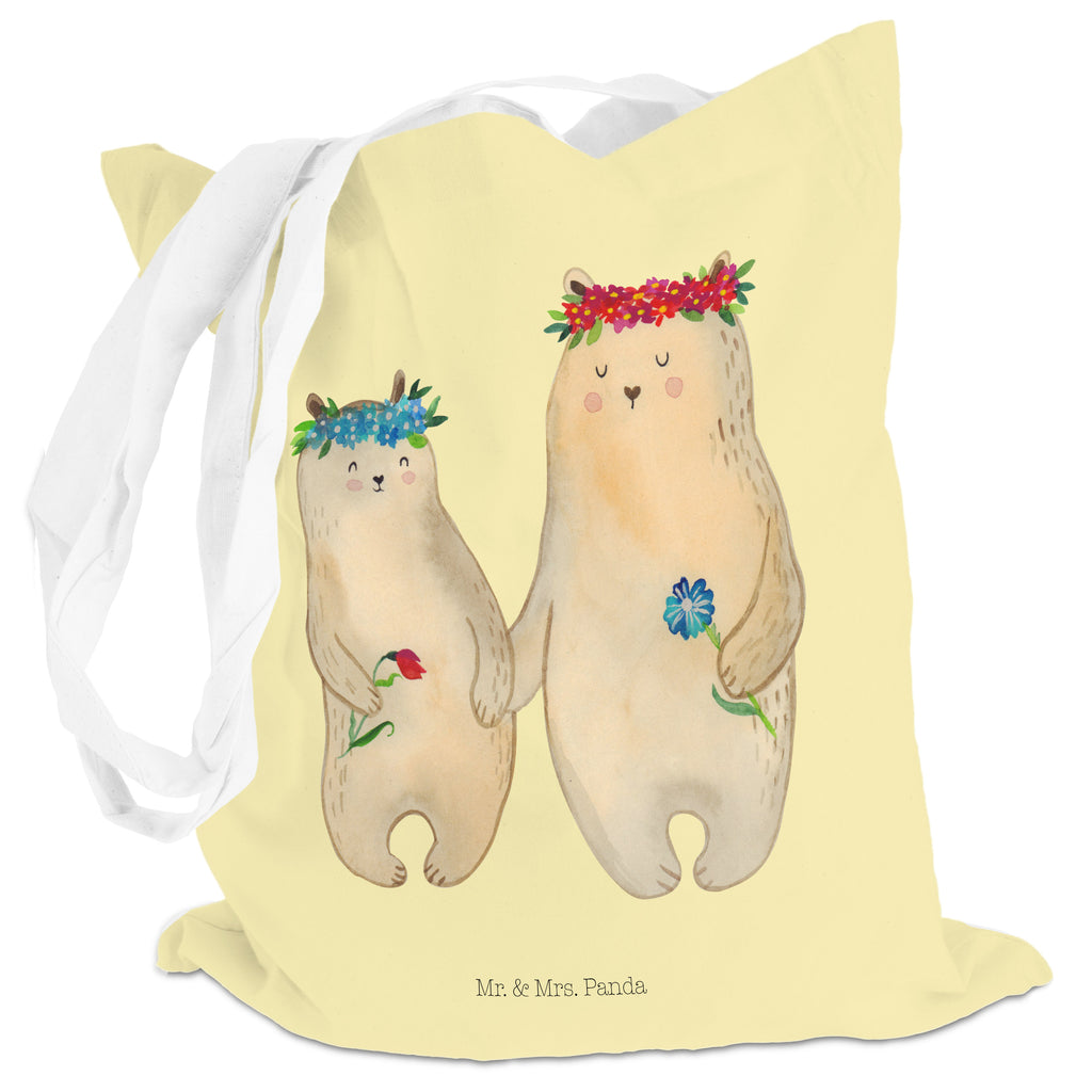 Tragetasche Bären mit Blumenkranz Beuteltasche, Beutel, Einkaufstasche, Jutebeutel, Stoffbeutel, Familie, Vatertag, Muttertag, Bruder, Schwester, Mama, Papa, Oma, Opa, Bär, Bären, Mutter, Mutti, Mami, Lieblingsmensch, Lieblingsmama, beste Mutter, weltbeste Mama, Geschenk Mama. Muttertag, Tochter, Kind, Kinder, Töchter, Family, Vorbild