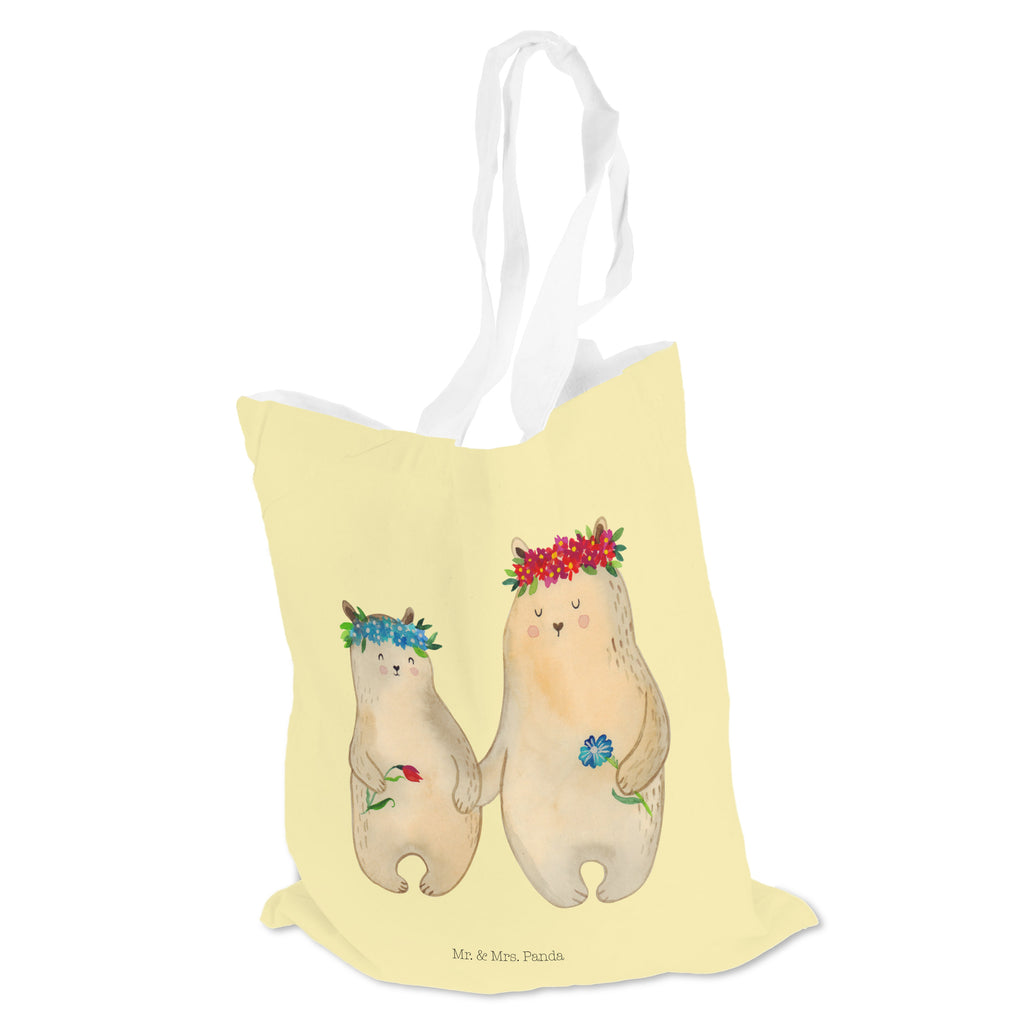Tragetasche Bären mit Blumenkranz Beuteltasche, Beutel, Einkaufstasche, Jutebeutel, Stoffbeutel, Familie, Vatertag, Muttertag, Bruder, Schwester, Mama, Papa, Oma, Opa, Bär, Bären, Mutter, Mutti, Mami, Lieblingsmensch, Lieblingsmama, beste Mutter, weltbeste Mama, Geschenk Mama. Muttertag, Tochter, Kind, Kinder, Töchter, Family, Vorbild
