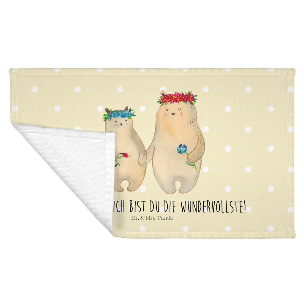 Gäste Handtuch Bären mit Blumenkranz Gästetuch, Reisehandtuch, Sport Handtuch, Frottier, Kinder Handtuch, Familie, Vatertag, Muttertag, Bruder, Schwester, Mama, Papa, Oma, Opa, Bär, Bären, Mutter, Mutti, Mami, Lieblingsmensch, Lieblingsmama, beste Mutter, weltbeste Mama, Geschenk Mama. Muttertag, Tochter, Kind, Kinder, Töchter, Family, Vorbild