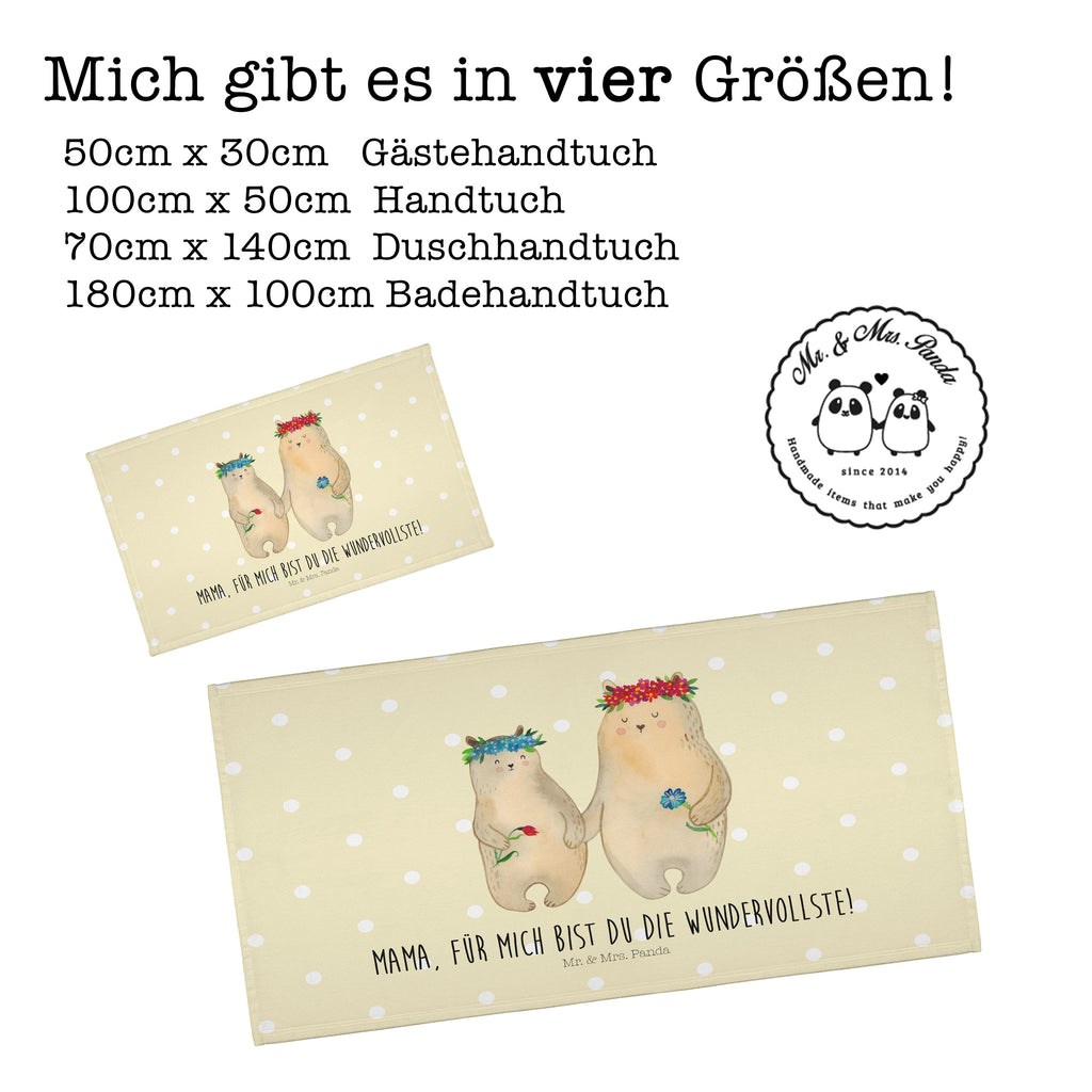 Gäste Handtuch Bären mit Blumenkranz Gästetuch, Reisehandtuch, Sport Handtuch, Frottier, Kinder Handtuch, Familie, Vatertag, Muttertag, Bruder, Schwester, Mama, Papa, Oma, Opa, Bär, Bären, Mutter, Mutti, Mami, Lieblingsmensch, Lieblingsmama, beste Mutter, weltbeste Mama, Geschenk Mama. Muttertag, Tochter, Kind, Kinder, Töchter, Family, Vorbild