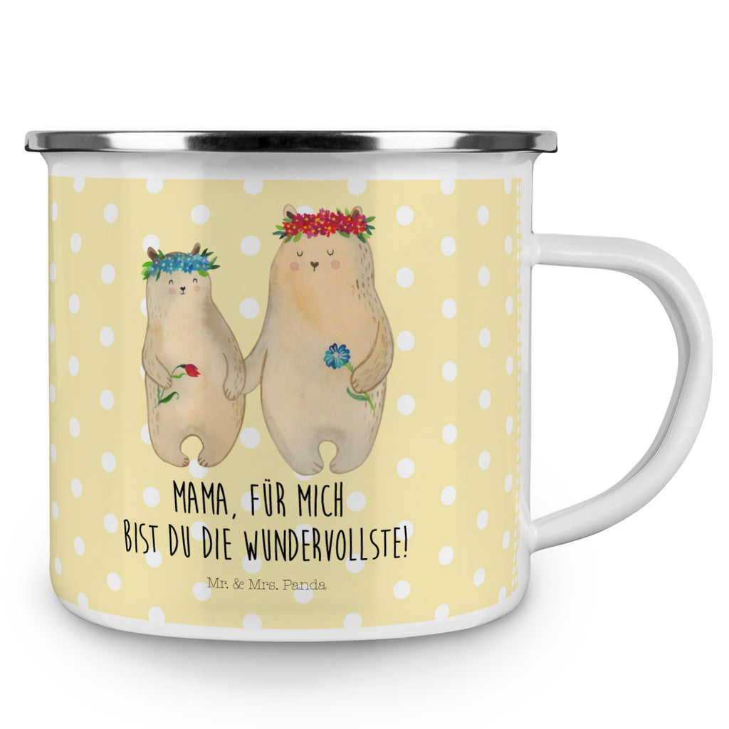 Camping Emaille Tasse Bären mit Blumenkranz Campingtasse, Trinkbecher, Metalltasse, Outdoor Tasse, Emaille Trinkbecher, Blechtasse Outdoor, Emaille Campingbecher, Edelstahl Trinkbecher, Metalltasse für Camping, Kaffee Blechtasse, Camping Tasse Metall, Familie, Vatertag, Muttertag, Bruder, Schwester, Mama, Papa, Oma, Opa, Bär, Bären, Mutter, Mutti, Mami, Lieblingsmensch, Lieblingsmama, beste Mutter, weltbeste Mama, Geschenk Mama. Muttertag, Tochter, Kind, Kinder, Töchter, Family, Vorbild