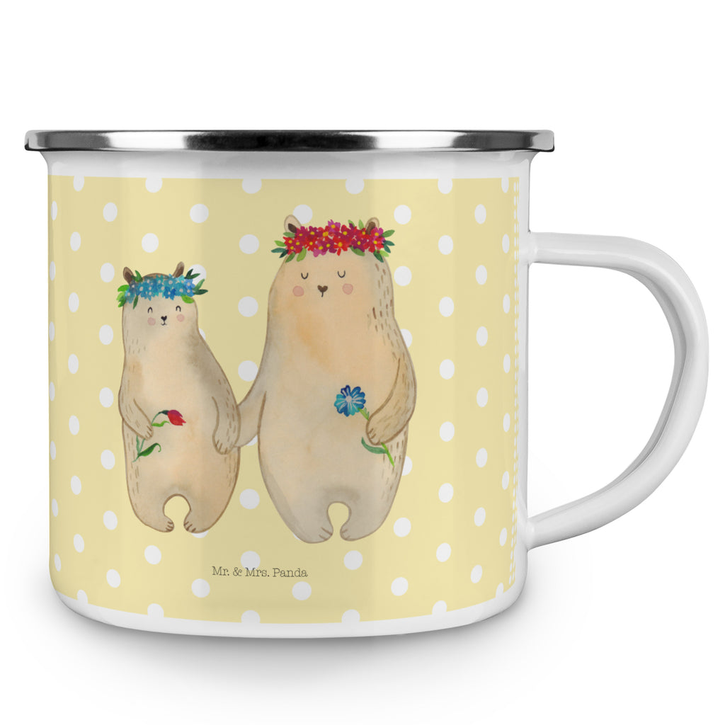 Camping Emaille Tasse Bären mit Blumenkranz Campingtasse, Trinkbecher, Metalltasse, Outdoor Tasse, Emaille Trinkbecher, Blechtasse Outdoor, Emaille Campingbecher, Edelstahl Trinkbecher, Metalltasse für Camping, Kaffee Blechtasse, Camping Tasse Metall, Familie, Vatertag, Muttertag, Bruder, Schwester, Mama, Papa, Oma, Opa, Bär, Bären, Mutter, Mutti, Mami, Lieblingsmensch, Lieblingsmama, beste Mutter, weltbeste Mama, Geschenk Mama. Muttertag, Tochter, Kind, Kinder, Töchter, Family, Vorbild