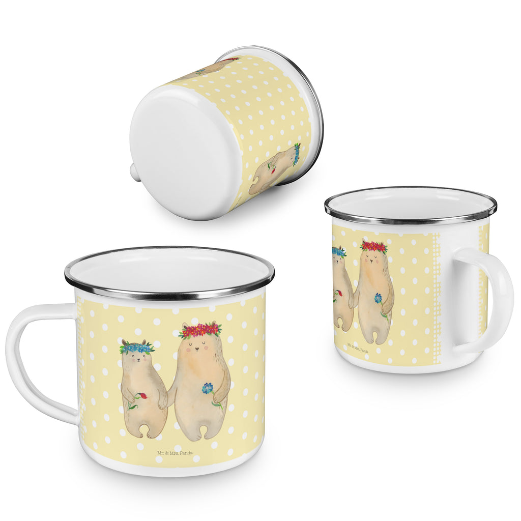 Camping Emaille Tasse Bären mit Blumenkranz Campingtasse, Trinkbecher, Metalltasse, Outdoor Tasse, Emaille Trinkbecher, Blechtasse Outdoor, Emaille Campingbecher, Edelstahl Trinkbecher, Metalltasse für Camping, Kaffee Blechtasse, Camping Tasse Metall, Familie, Vatertag, Muttertag, Bruder, Schwester, Mama, Papa, Oma, Opa, Bär, Bären, Mutter, Mutti, Mami, Lieblingsmensch, Lieblingsmama, beste Mutter, weltbeste Mama, Geschenk Mama. Muttertag, Tochter, Kind, Kinder, Töchter, Family, Vorbild