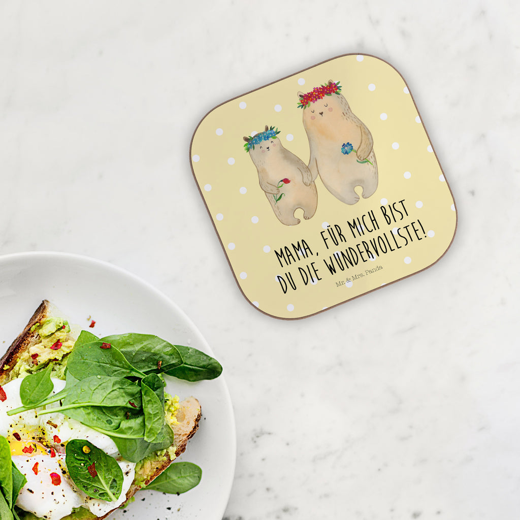 Quadratische Untersetzer Bären mit Blumenkranz Bierdeckel, Glasuntersetzer, Untersetzer Gläser, Getränkeuntersetzer, Familie, Vatertag, Muttertag, Bruder, Schwester, Mama, Papa, Oma, Opa, Bär, Bären, Mutter, Mutti, Mami, Lieblingsmensch, Lieblingsmama, beste Mutter, weltbeste Mama, Geschenk Mama. Muttertag, Tochter, Kind, Kinder, Töchter, Family, Vorbild