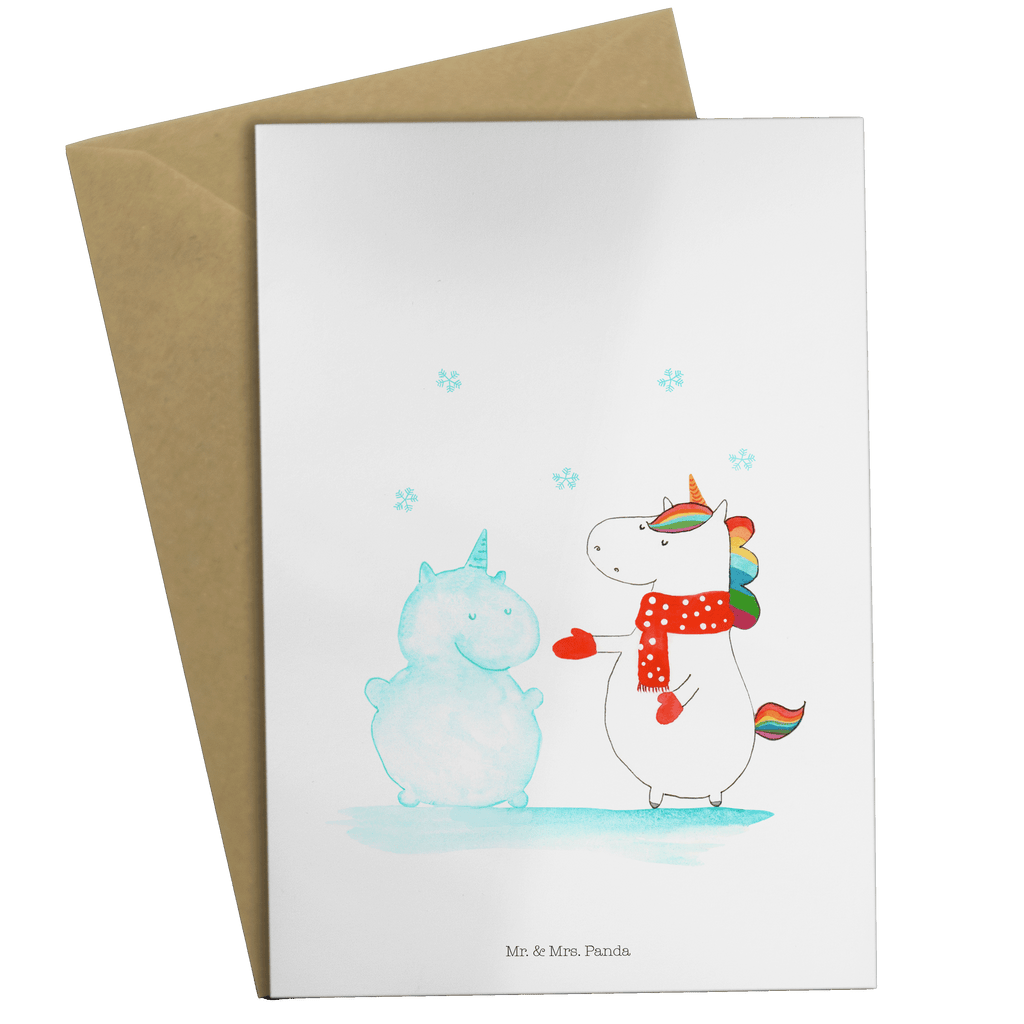 Grußkarte Einhorn Schneemann Klappkarte, Einladungskarte, Glückwunschkarte, Hochzeitskarte, Geburtstagskarte, Karte, Einhorn, Einhörner, Einhorn Deko, Pegasus, Unicorn, Schneemann, Winter, Schnee, Kuchen, Weihnachten, kalt, Mütze, Handschuhe, X-Mas