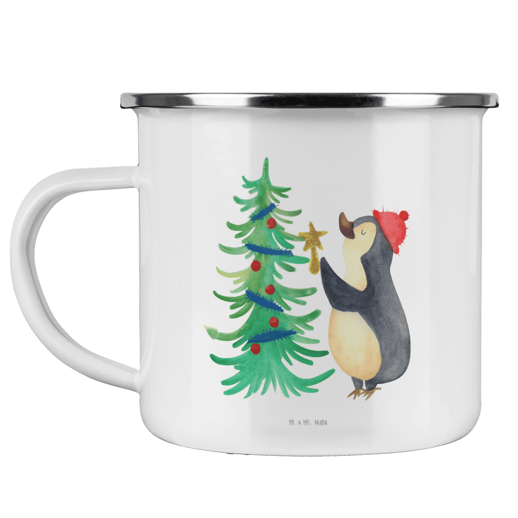 Camping Emaille Tasse Pinguin Weihnachtsbaum Campingtasse, Trinkbecher, Metalltasse, Outdoor Tasse, Emaille Trinkbecher, Blechtasse Outdoor, Emaille Campingbecher, Edelstahl Trinkbecher, Metalltasse für Camping, Kaffee Blechtasse, Camping Tasse Metall, Winter, Weihnachten, Weihnachtsdeko, Nikolaus, Advent, Heiligabend, Wintermotiv, Pinguin