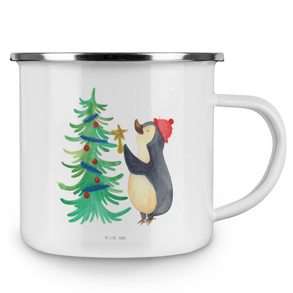 Camping Emaille Tasse Pinguin Weihnachtsbaum Campingtasse, Trinkbecher, Metalltasse, Outdoor Tasse, Emaille Trinkbecher, Blechtasse Outdoor, Emaille Campingbecher, Edelstahl Trinkbecher, Metalltasse für Camping, Kaffee Blechtasse, Camping Tasse Metall, Winter, Weihnachten, Weihnachtsdeko, Nikolaus, Advent, Heiligabend, Wintermotiv, Pinguin