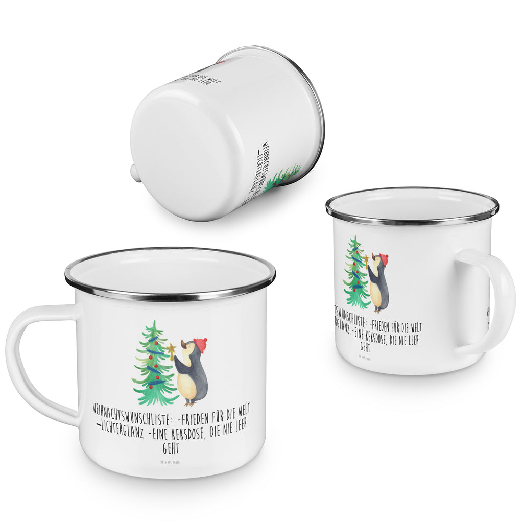 Camping Emaille Tasse Pinguin Weihnachtsbaum Campingtasse, Trinkbecher, Metalltasse, Outdoor Tasse, Emaille Trinkbecher, Blechtasse Outdoor, Emaille Campingbecher, Edelstahl Trinkbecher, Metalltasse für Camping, Kaffee Blechtasse, Camping Tasse Metall, Winter, Weihnachten, Weihnachtsdeko, Nikolaus, Advent, Heiligabend, Wintermotiv, Pinguin