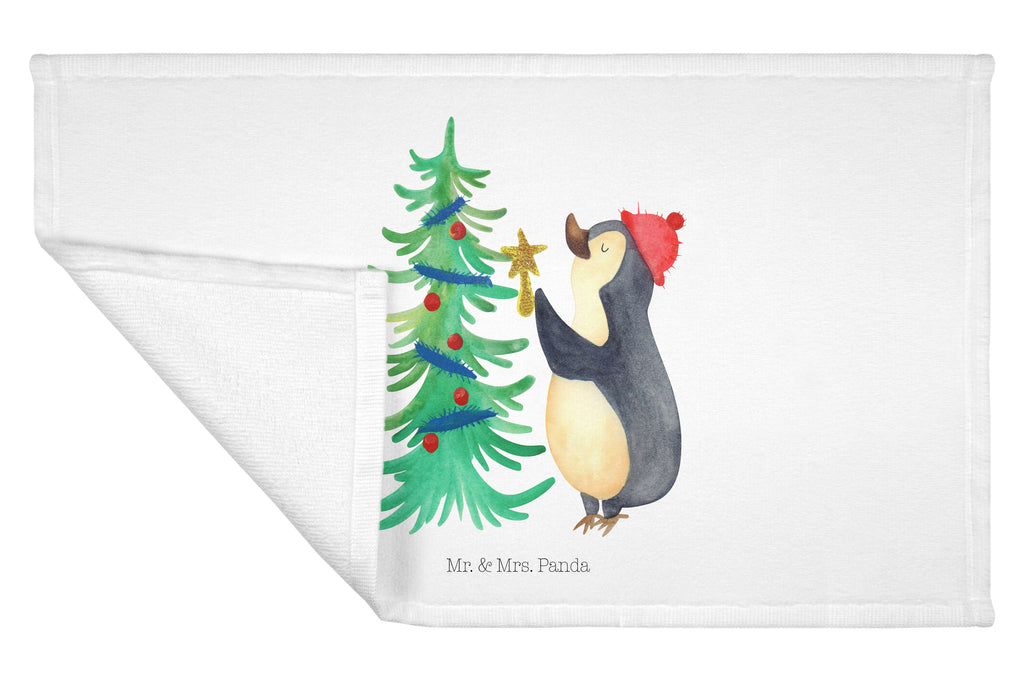 Gäste Handtuch Pinguin Weihnachtsbaum Gästetuch, Reisehandtuch, Sport Handtuch, Frottier, Kinder Handtuch, Winter, Weihnachten, Weihnachtsdeko, Nikolaus, Advent, Heiligabend, Wintermotiv, Pinguin