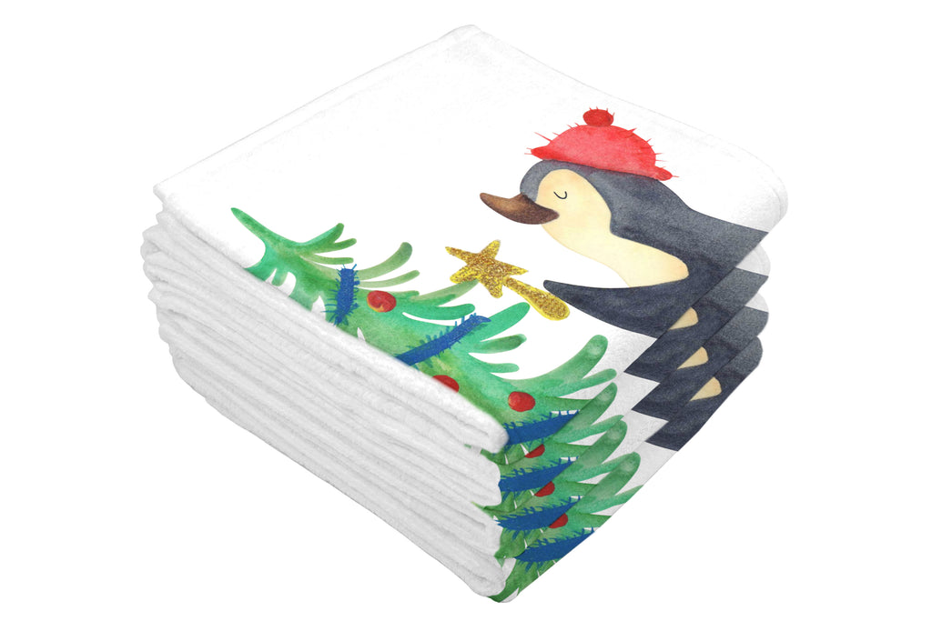 Gäste Handtuch Pinguin Weihnachtsbaum Gästetuch, Reisehandtuch, Sport Handtuch, Frottier, Kinder Handtuch, Winter, Weihnachten, Weihnachtsdeko, Nikolaus, Advent, Heiligabend, Wintermotiv, Pinguin