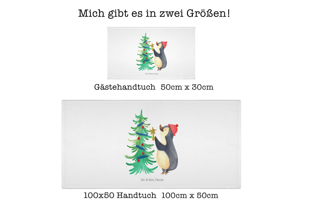 Gäste Handtuch Pinguin Weihnachtsbaum Gästetuch, Reisehandtuch, Sport Handtuch, Frottier, Kinder Handtuch, Winter, Weihnachten, Weihnachtsdeko, Nikolaus, Advent, Heiligabend, Wintermotiv, Pinguin