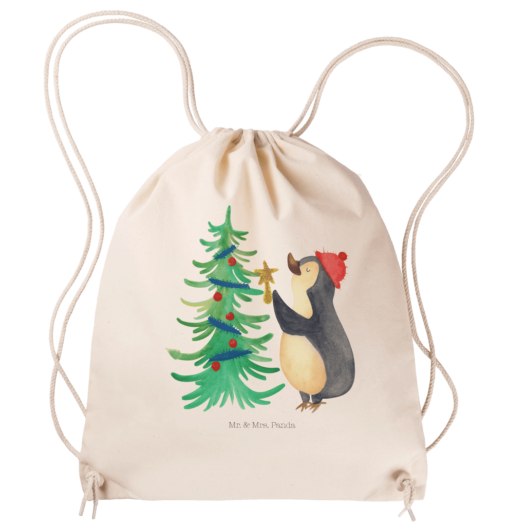 Sportbeutel Pinguin Weihnachtsbaum Turnbeutel, Beutel, Sporttasche, Tasche, Stoffbeutel, Winter, Weihnachten, Weihnachtsdeko, Nikolaus, Advent, Heiligabend, Wintermotiv, Pinguin