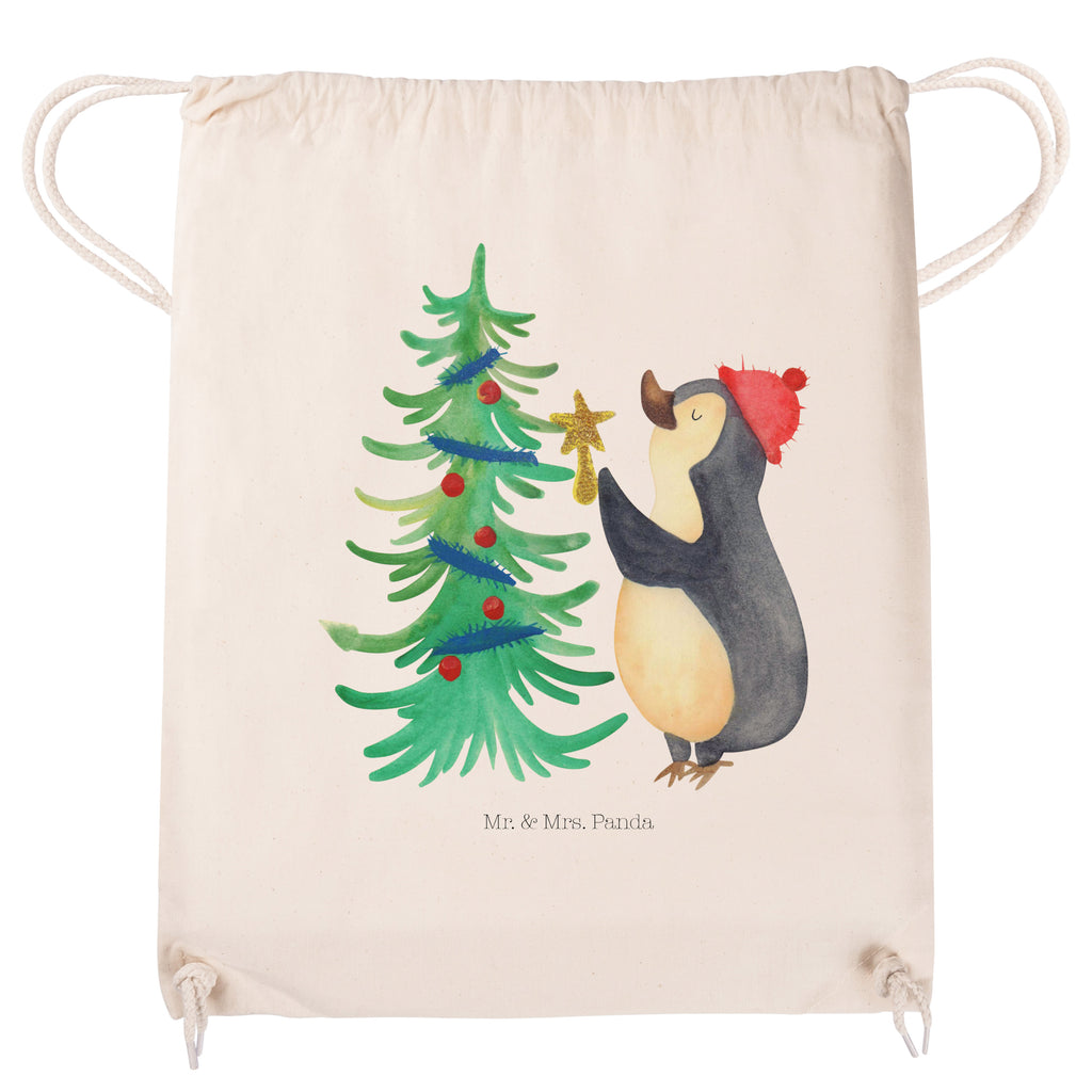 Sportbeutel Pinguin Weihnachtsbaum Turnbeutel, Beutel, Sporttasche, Tasche, Stoffbeutel, Winter, Weihnachten, Weihnachtsdeko, Nikolaus, Advent, Heiligabend, Wintermotiv, Pinguin