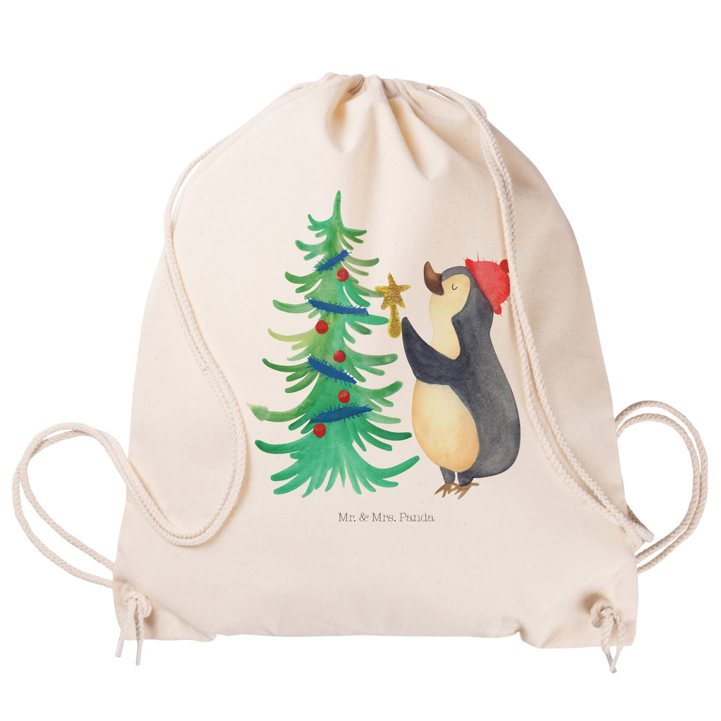 Sportbeutel Pinguin Weihnachtsbaum Turnbeutel, Beutel, Sporttasche, Tasche, Stoffbeutel, Winter, Weihnachten, Weihnachtsdeko, Nikolaus, Advent, Heiligabend, Wintermotiv, Pinguin