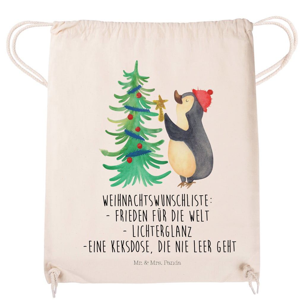 Sportbeutel Pinguin Weihnachtsbaum Turnbeutel, Beutel, Sporttasche, Tasche, Stoffbeutel, Winter, Weihnachten, Weihnachtsdeko, Nikolaus, Advent, Heiligabend, Wintermotiv, Pinguin