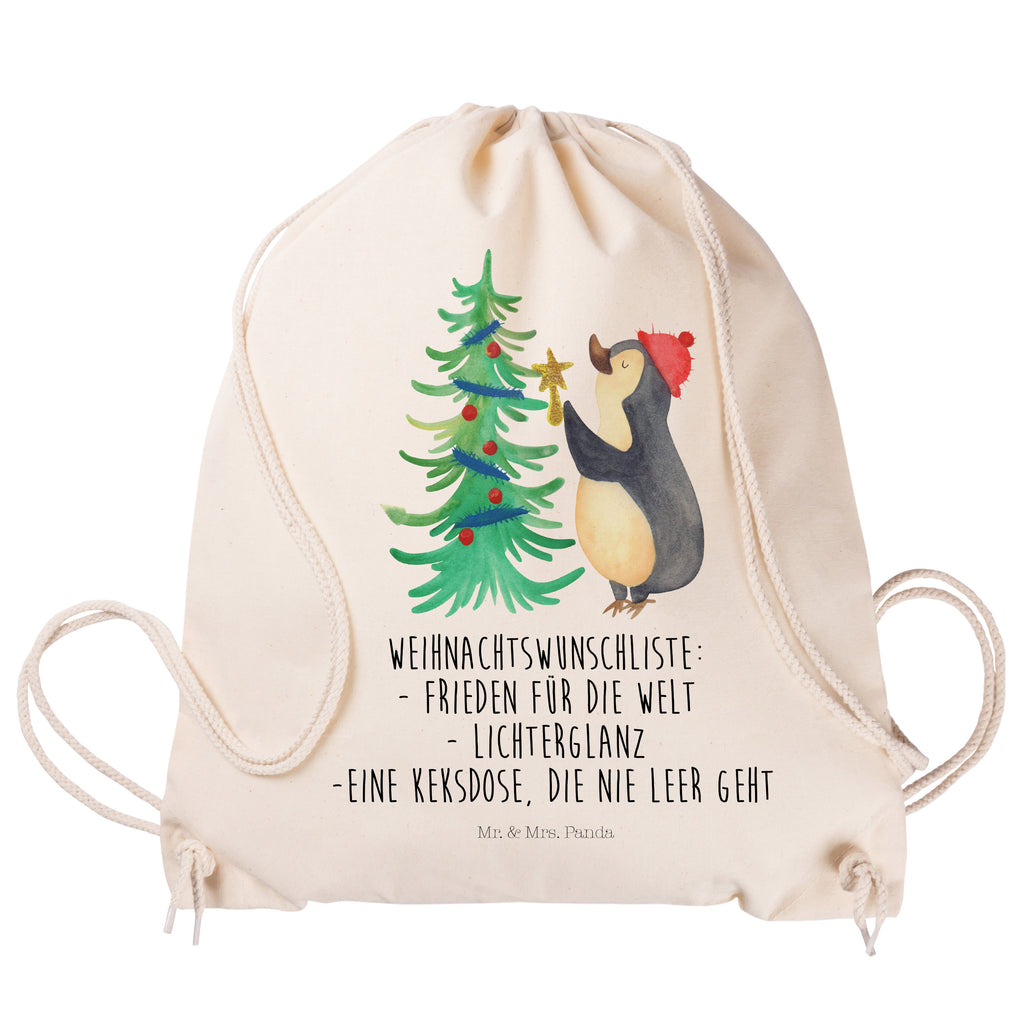 Sportbeutel Pinguin Weihnachtsbaum Turnbeutel, Beutel, Sporttasche, Tasche, Stoffbeutel, Winter, Weihnachten, Weihnachtsdeko, Nikolaus, Advent, Heiligabend, Wintermotiv, Pinguin