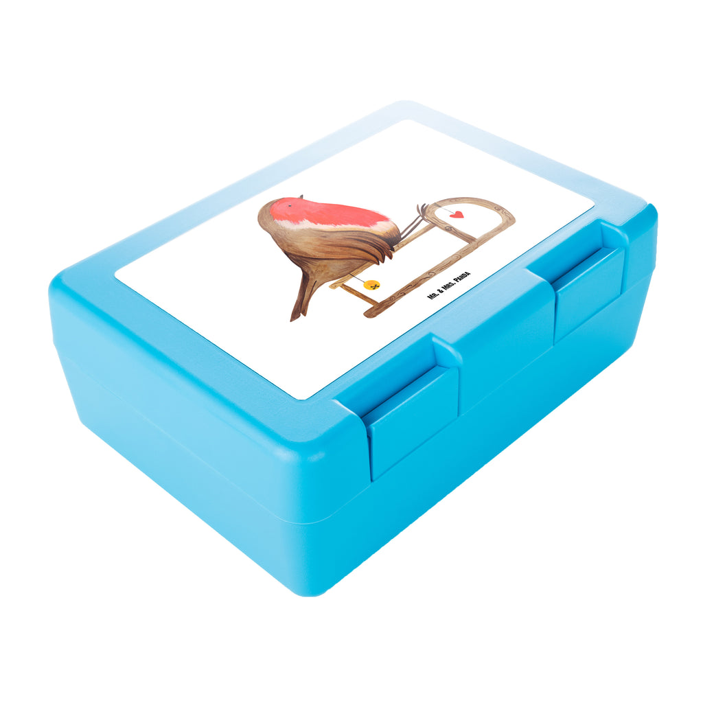 Brotdose Rotkehlchen Schlitten Brotbox, Snackbox, Lunch box, Butterbrotdose, Brotzeitbox, Winter, Weihnachten, Weihnachtsdeko, Nikolaus, Advent, Heiligabend, Wintermotiv, Schlitten, Vogel