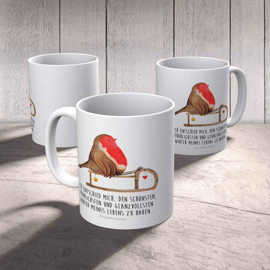 Kindertasse Rotkehlchen Schlitten Kunststoff Tasse, Kindergarten, Tasse, Trinkbecher, Camping Becher, Kaffeetasse, Kunststoffbecher, Kindergartenbecher, Outdoorgeschirr, Kunststoffgeschirr, Reisebecher, Reisetasse, Kinderbecher, Winter, Weihnachten, Weihnachtsdeko, Nikolaus, Advent, Heiligabend, Wintermotiv, Schlitten, Vogel