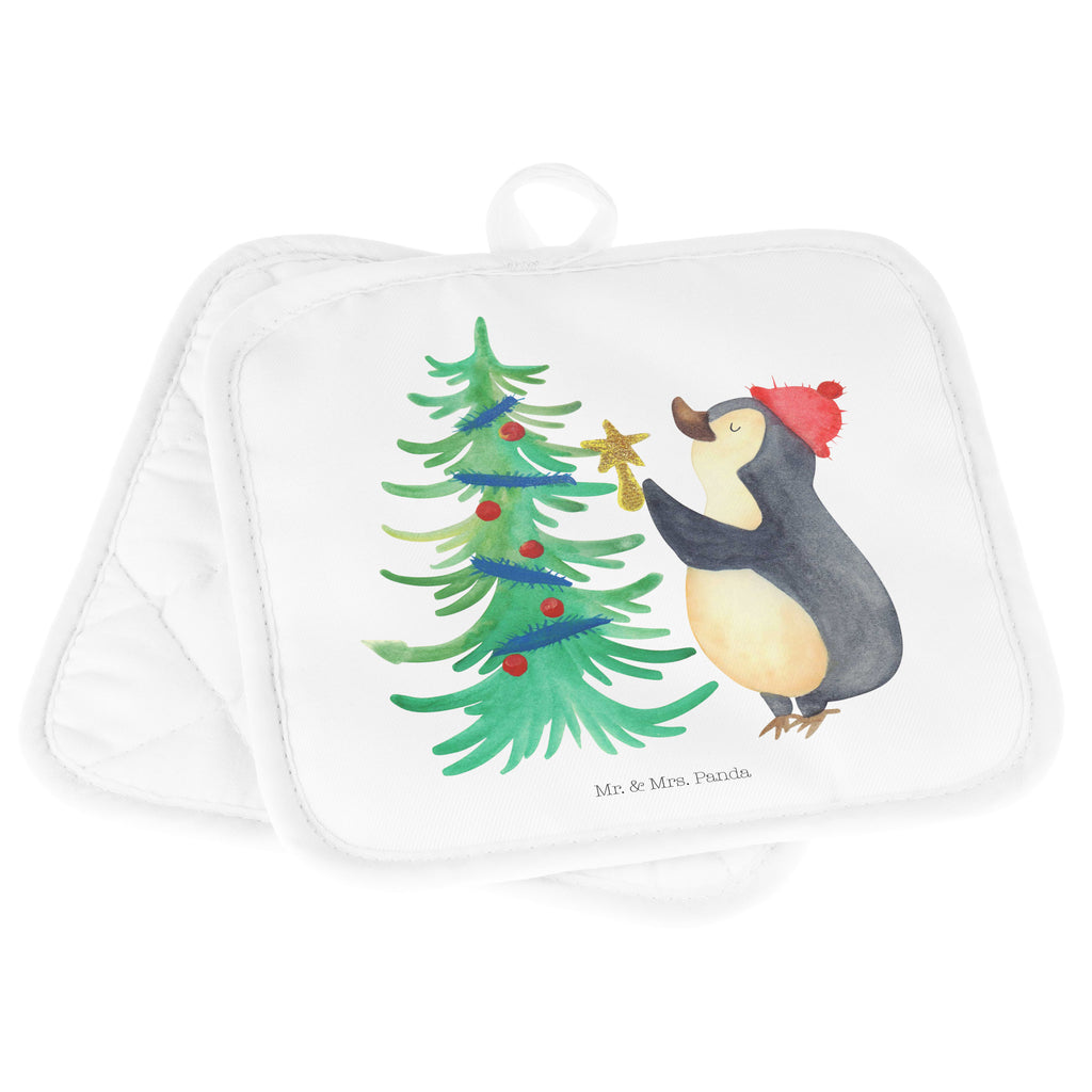 2er Set Topflappen  Pinguin Weihnachtsbaum Topflappen, Topfuntersetzer, Ofenhandschuh, Topflappen Set, Topflappen lustig, Topflappen mit Spruch, Winter, Weihnachten, Weihnachtsdeko, Nikolaus, Advent, Heiligabend, Wintermotiv, Pinguin