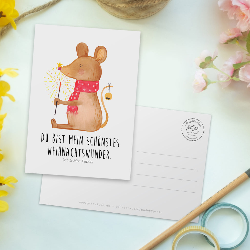 Postkarte Weihnachtsmaus Geschenkkarte, Grußkarte, Karte, Einladung, Ansichtskarte, Geburtstagskarte, Einladungskarte, Dankeskarte, Winter, Weihnachten, Weihnachtsdeko, Nikolaus, Advent, Heiligabend, Wintermotiv, Frohe Weihnachten, Weihnachtsgruß, Weihnachtsmotiv, Maus, Mäuschen, Weihnachtswunder